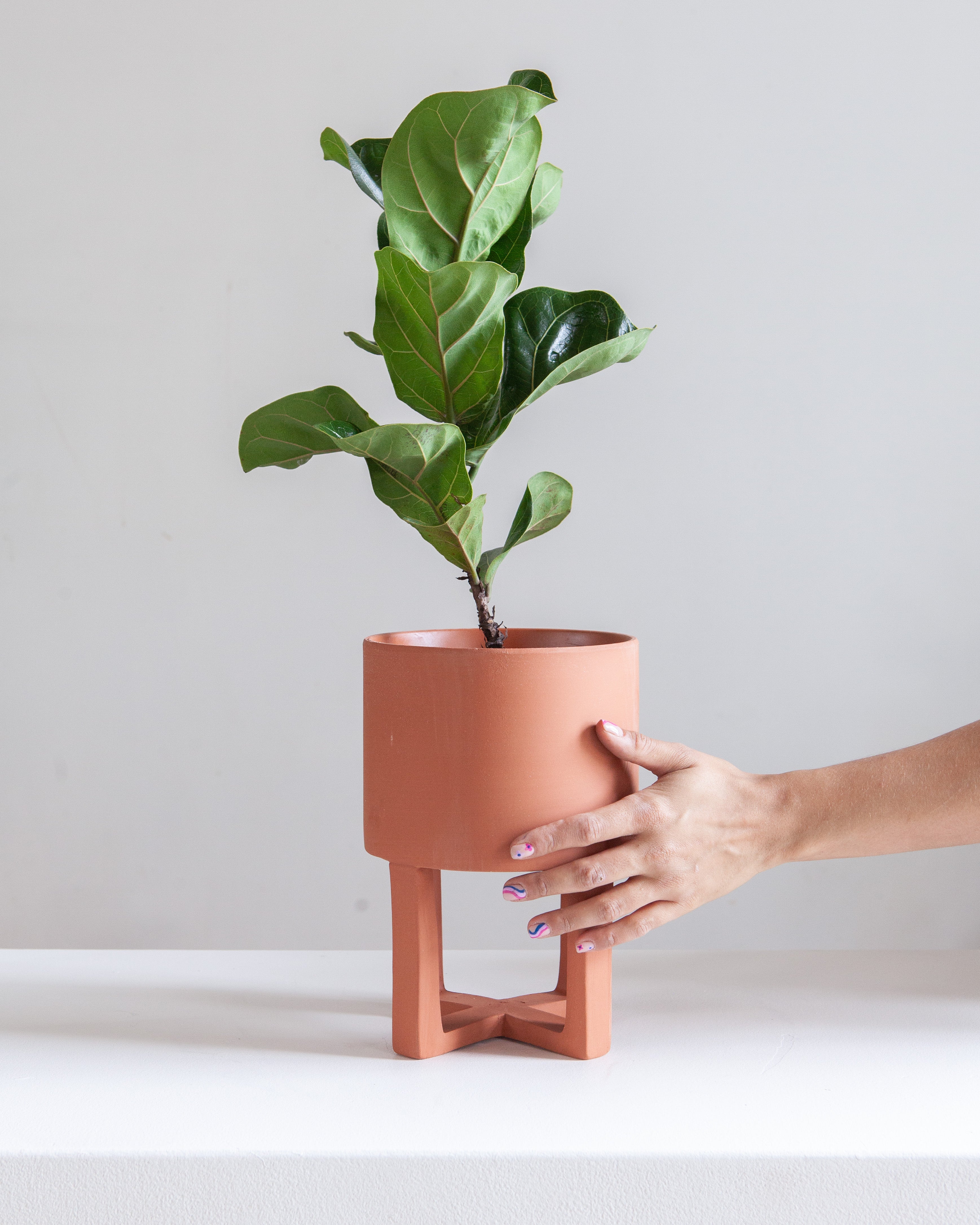 CROSS-LEGGED POT (TERRACOTTA) Small 6.5 Inch