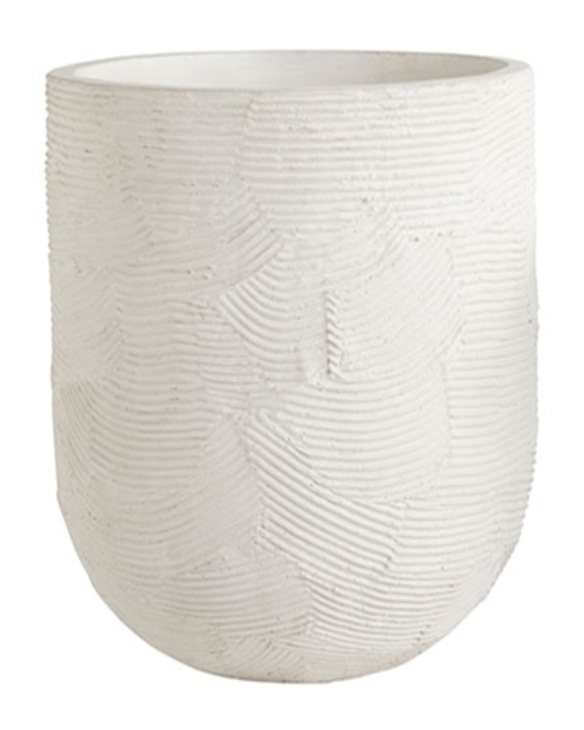 Greta White Textured Planter with Drainage | 20 inch Diameter