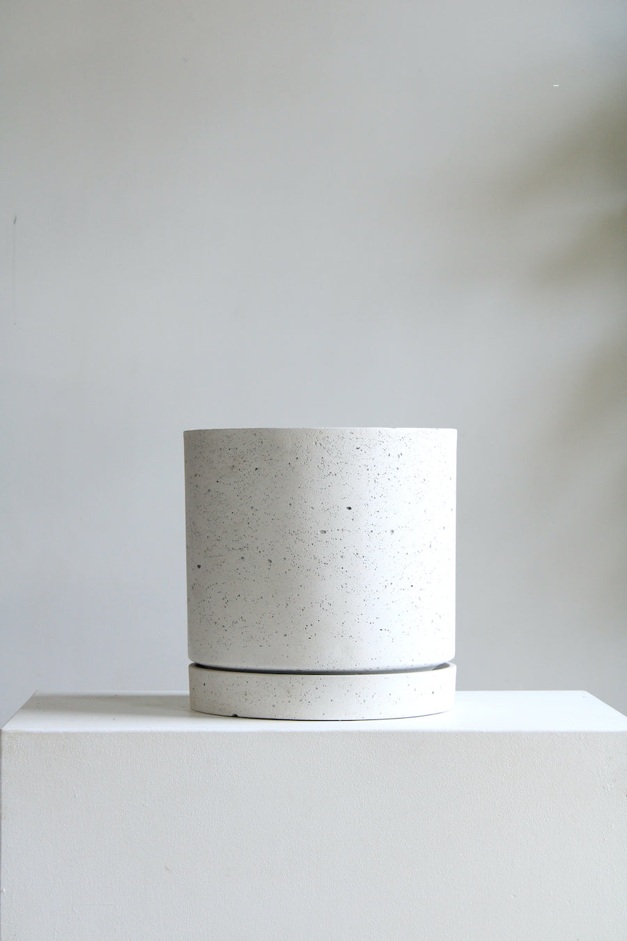 Callahan Concrete Planter with Drainange and Tray | 13 inch Diameter