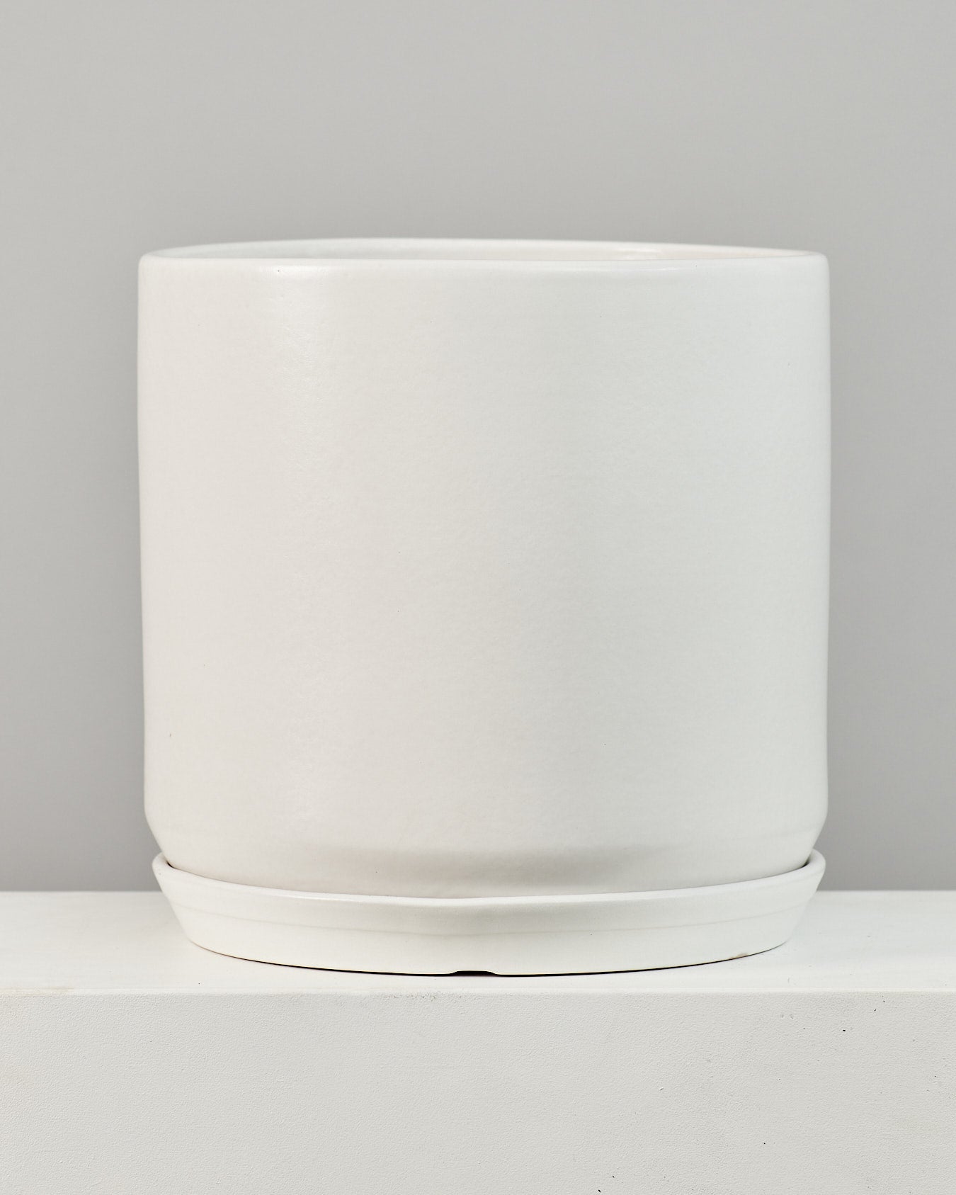 CALIFORNIA PLANTER COLLECTION: MATTE WHITE TWO PIECE CERAMIC Large 18 Inch