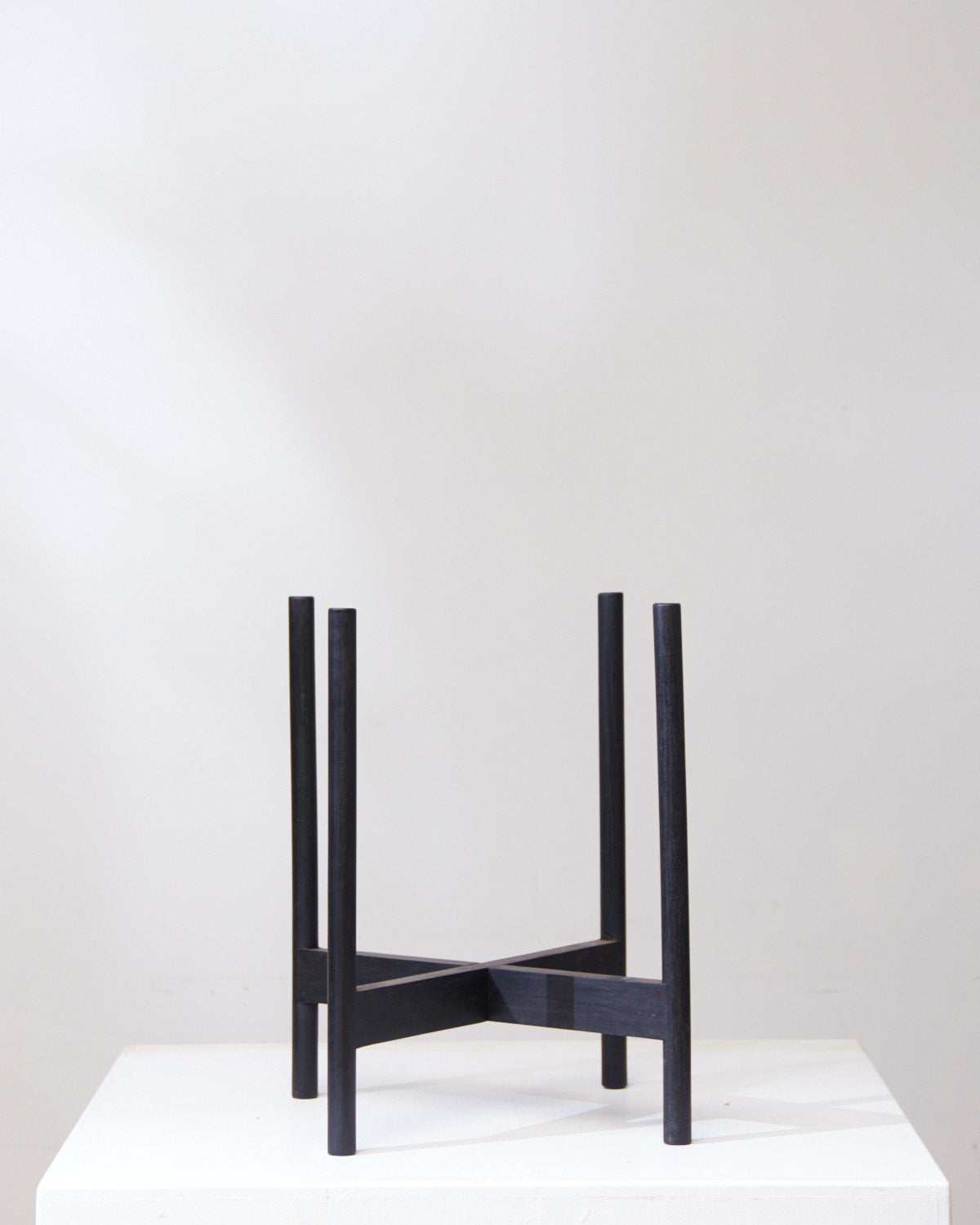 14 Inch REVIVAL CERAMICS BLACK CYLINDER WITH BLACK STAND - Large