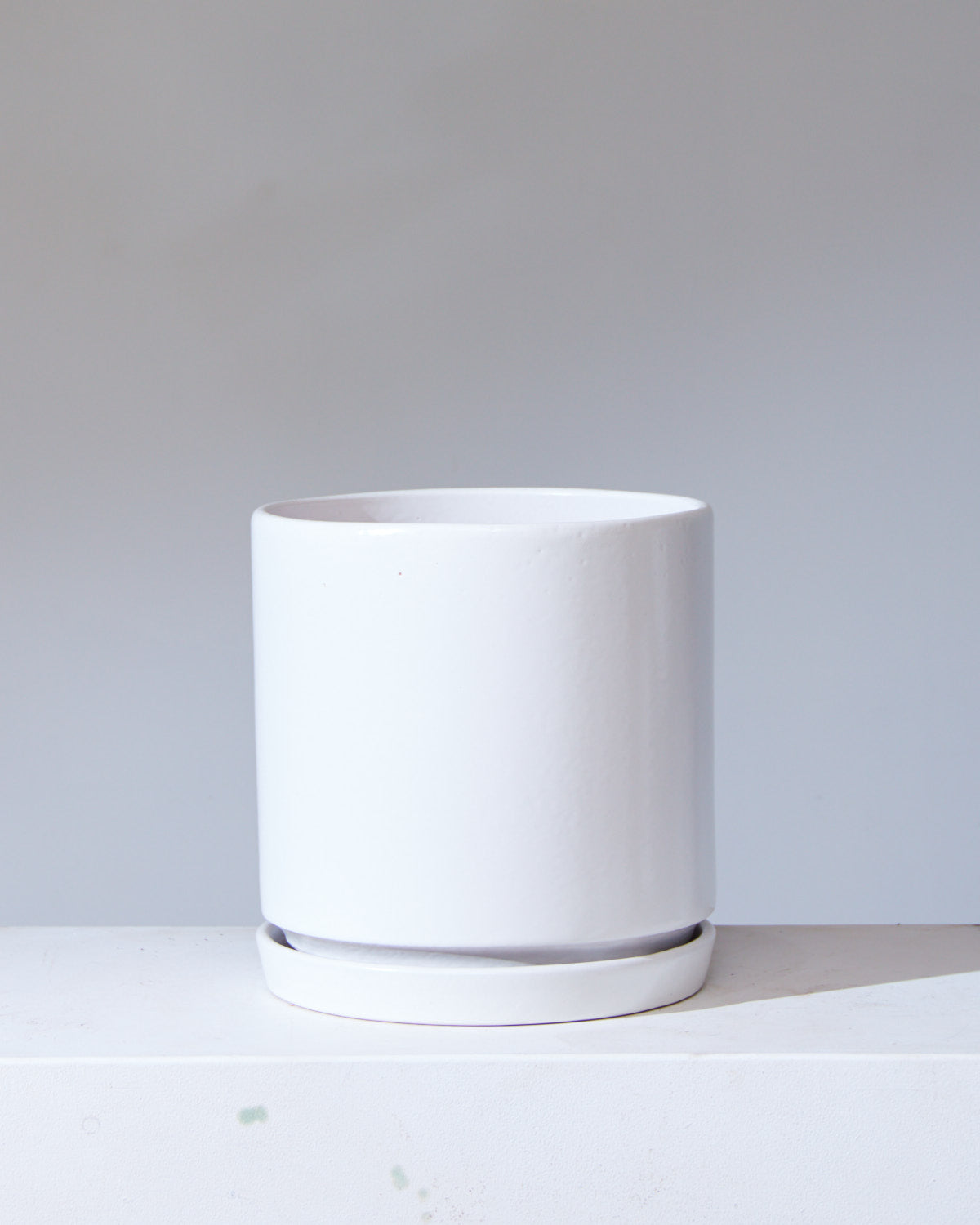 White California Pot with Drainage and Tray | 12 inch Diameter