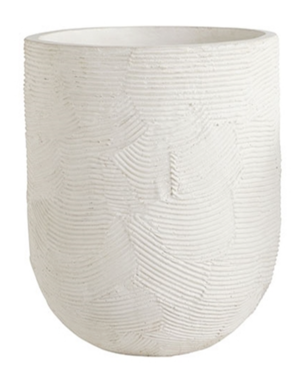 Greta White Textured Planter with Drainage | 20 inch Diameter