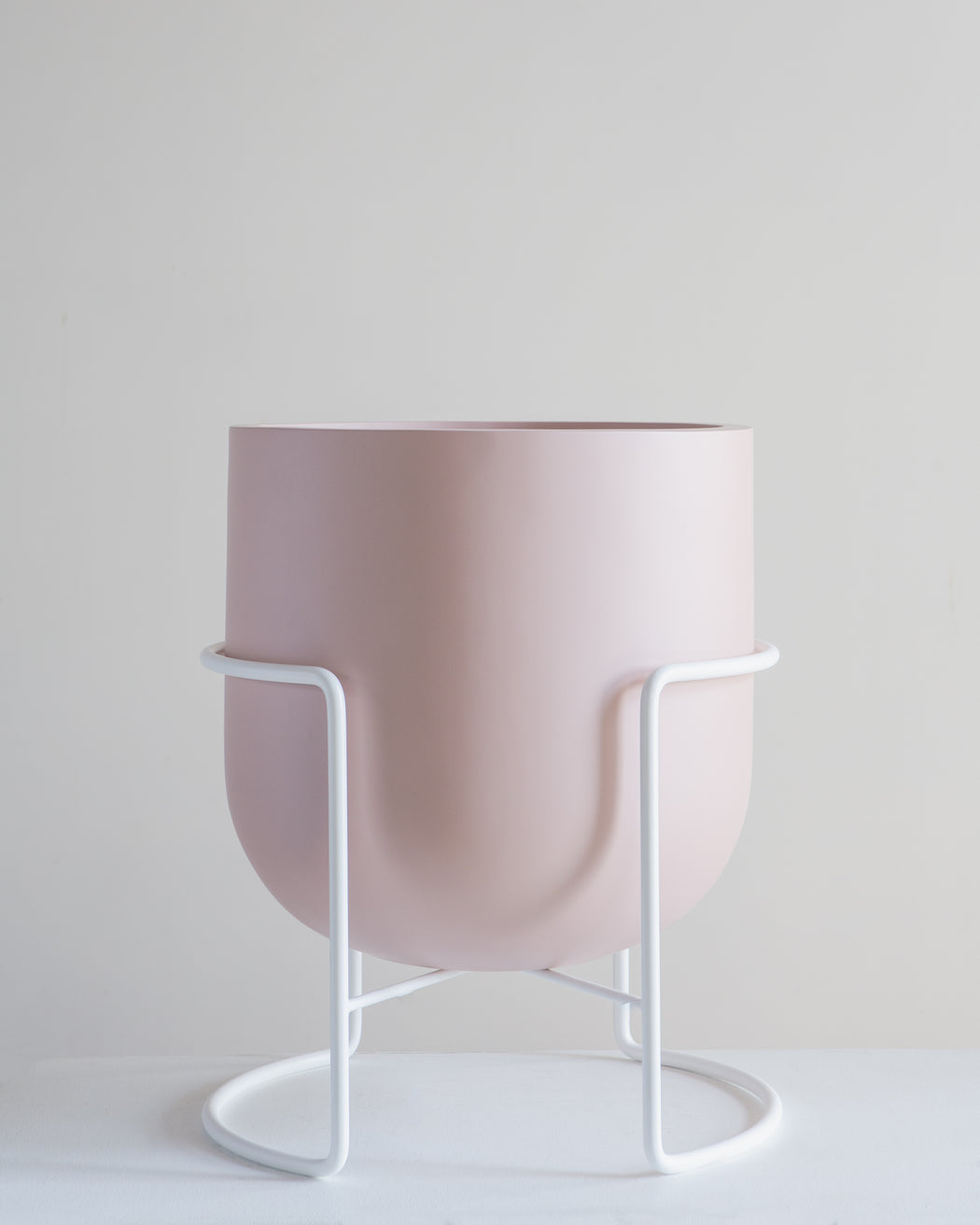 ROTUNDA WITH STAND - PINK SALT / White Stand, Large 16.3 x 16.3 x 19.9 in