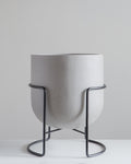 ROTUNDA WITH STAND - CEMENT GREY/ Black Stand, Large 16.3 x 16.3 x 19.9 in