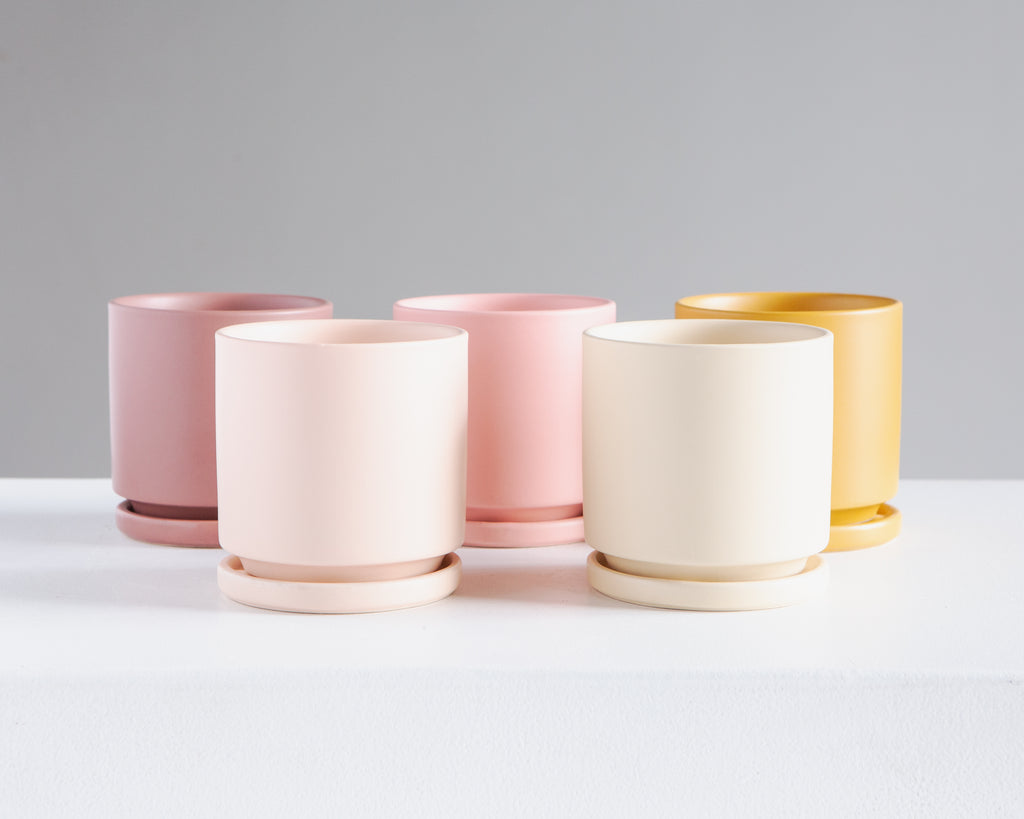 Small 4 Inch MOMMA POTS CYLINDER - DUSTY ROSE