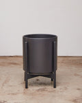 12 Inch REVIVAL CERAMICS BLACK CYLINDER WITH BLACK STAND - Medium
