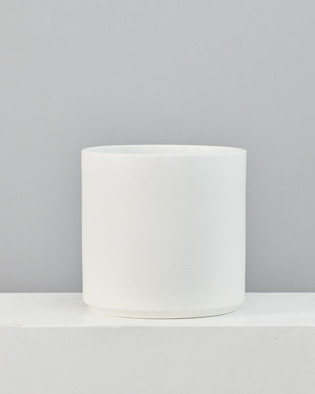 The Twelve White Ceramic Cylinder Planter | 12 inch Nursery Pot