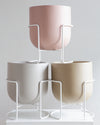 ROTUNDA WITH STAND - PINK SALT / White Stand, Large 16.3 x 16.3 x 19.9 in