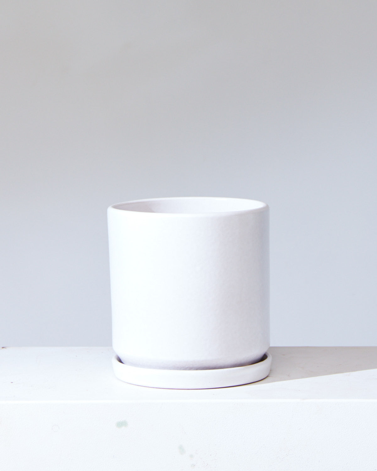 CALIFORNIA PLANTER COLLECTION: MATTE WHITE TWO PIECE CERAMIC Medium 10 Inch