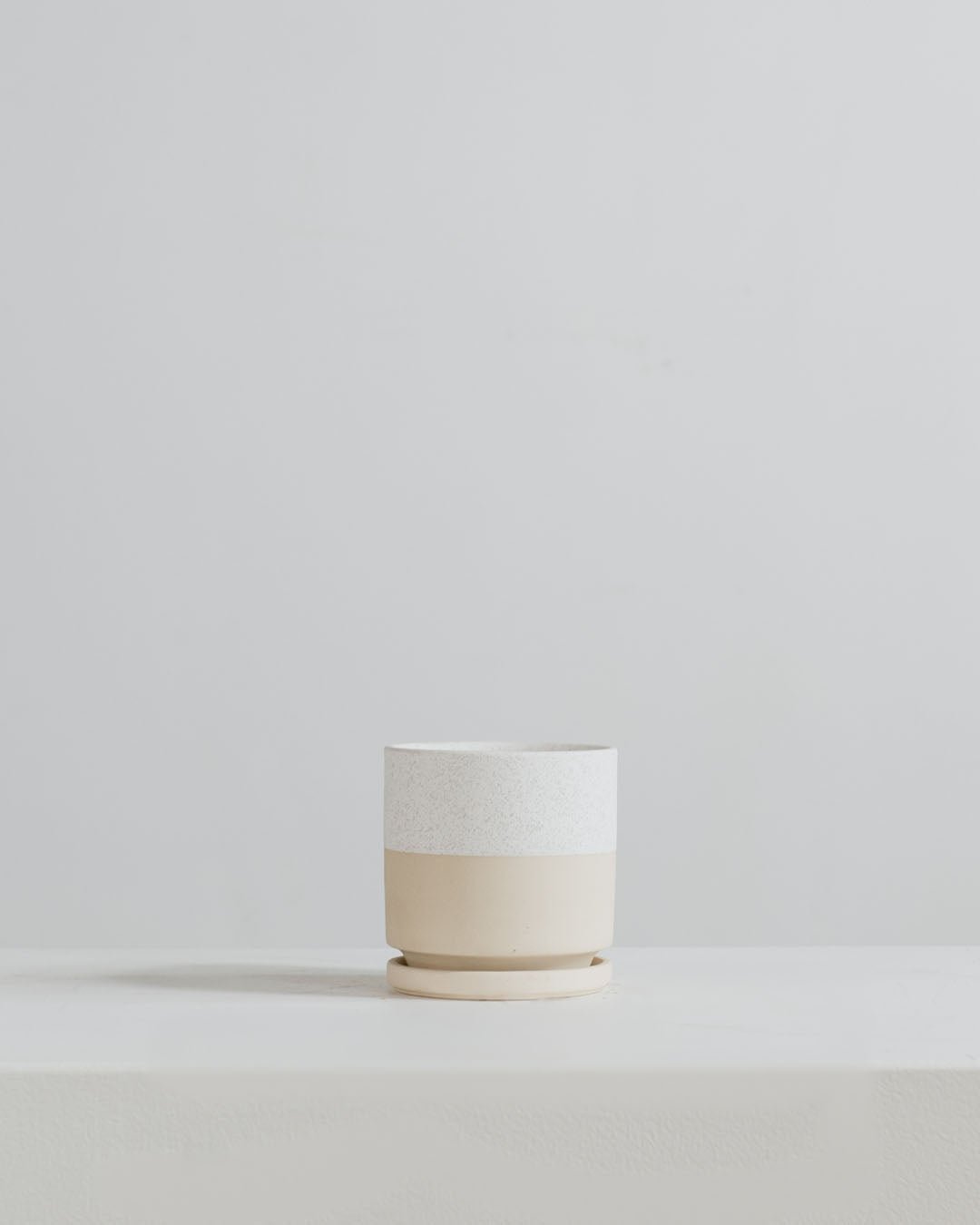 Small 4 Inch MOMMA POTS CYLINDER - TEXTURED/WHITE