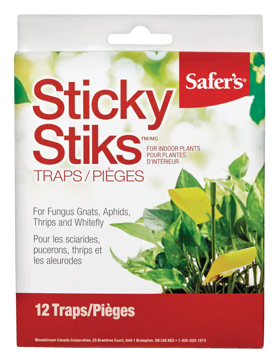 SAFER'S INDOOR PLANTS STICKY STICKS 12 / PK